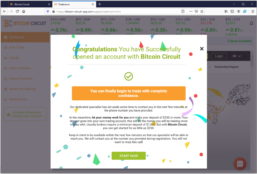 Bitcoin Circuit Fake Trading App
